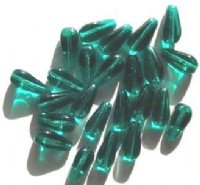 25 13x6mm Four Sided Transparent Emerald Drop Beads